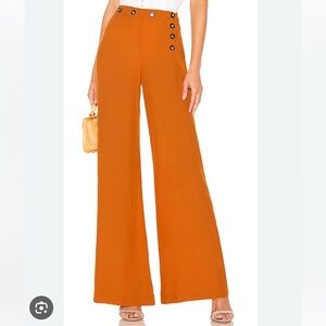 For Love & Lemons wide-leg mustard pants, size x-small